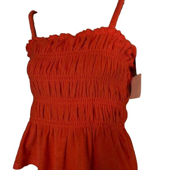 BAR III Coral Terry Halter Top w/Straps sz S (NWT) - Picture 1 of 4
